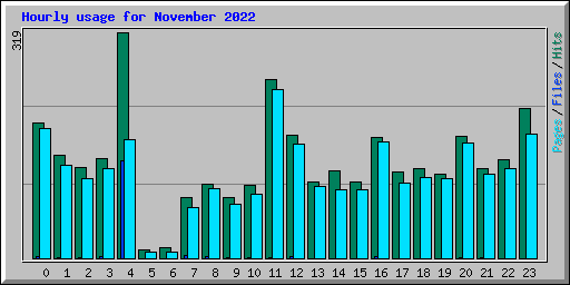 Hourly usage for November 2022